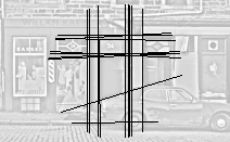 Car image plus detected lines