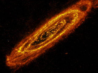 The Andromeda galaxy, as seen in infrared light