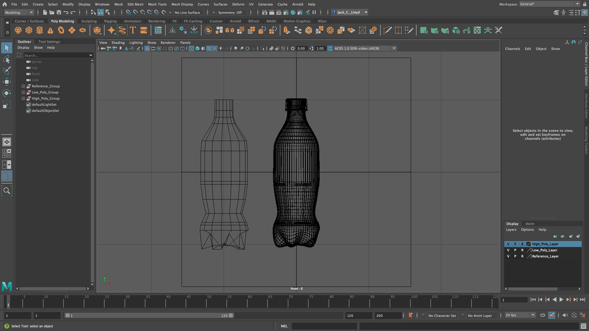 Maya: Smooth Polygon Mesh