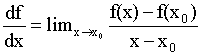 first derivative of a function
